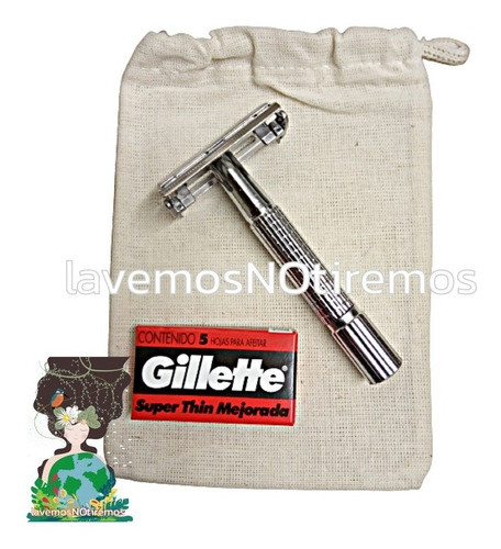 Máquina De Afeitar Eco Deluxe En Metal + 5 Filos Gillette 1