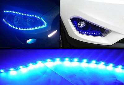 10 X 60cm Ultra Azul Smd Led Coche Motor Luz Tira Barra Flex 1