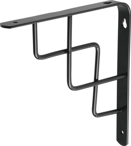 Escuadra Mensula Acero Para Estante 20cm Escalera Negra Par 0