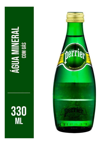 Kit C/3 Água Mineral Perrier C/ Gás Garrafa De Vidro 330ml 1