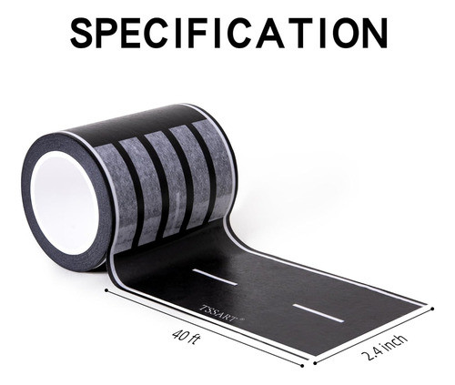 Cinta De Carril Para Coches, Negra, Ancho 6 Cm, Largo 12 M 1