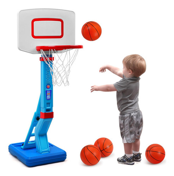 Cesta De Basquete Infantil Super Joy Ajustável Em Altura Com 0