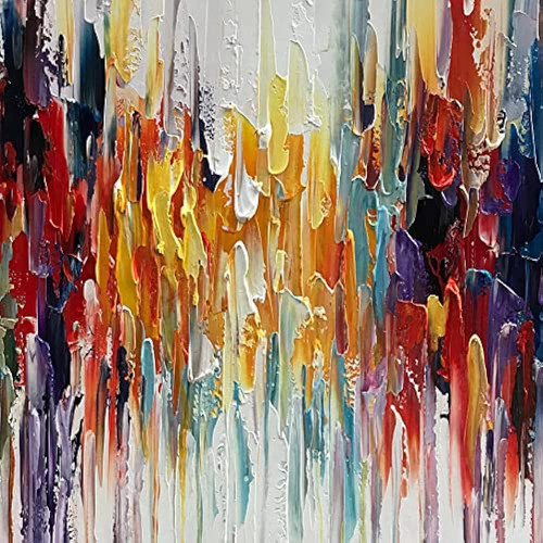 Ebricler Art 28x28 100% Pintado A Mano Cuadro De Pared Abstr 1