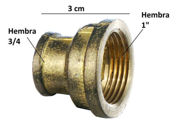 Cupla De Bronce Roscado De 1 X 3/4 Pulgada Rosca Hembra 1 Cupla De Bronce Roscado De 1 X 3/4 Pulgada Rosca Hembra 1