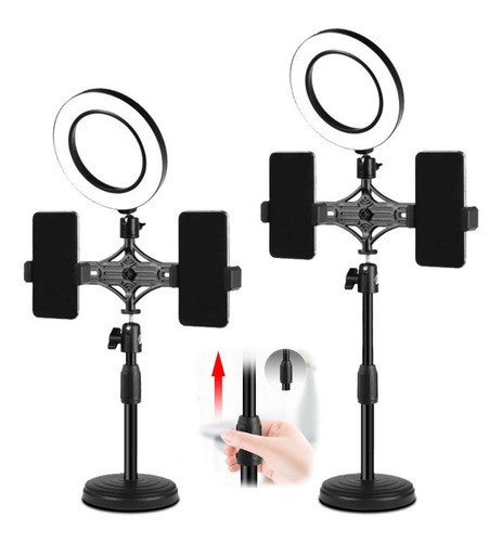 Aro Luz Led Con Pinza Para Mesa Selfie Soporte Telefono Bye 1