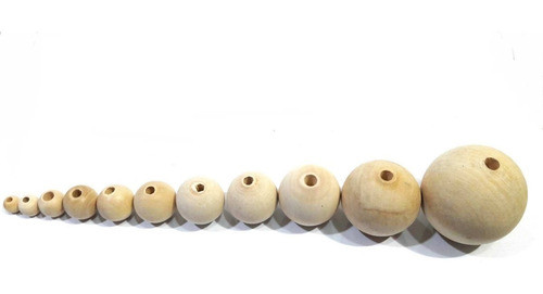 Bolitas Cuentas Madera Cruda 18mm Agujereada X 1000 Unidades 1
