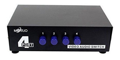 4 Puertos De Entrada 1 Salida Av Audio Video Rca Interruptor 1