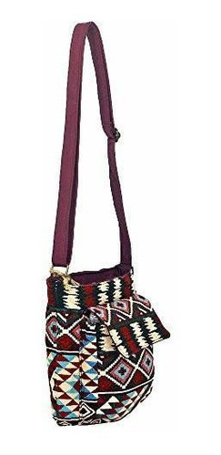 Hippie Morado Tribal Crossbody Pasaporte Bolsa 1