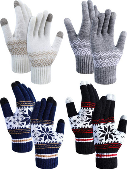 Satinior 4 Pares De Guantes Para Pantalla Táctil Guantes De 0