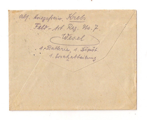 Alemania Sobre Feldpost Circ. Desde Wesel, 1ra Guerra, 1914 1