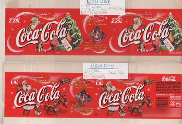 2 Etiquetas Coca Cola * Promo Navidad - Año 2002 0 2 Etiquetas Coca Cola * Promo Navidad - Año 2002 0