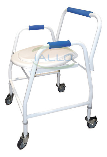 Eleva Inodoro Portatil Elevador Regulable Respaldo Y Ruedas 0