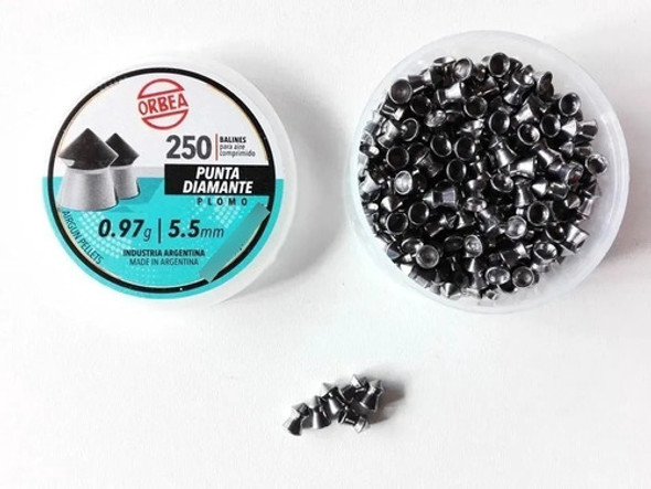 Balines Orbea 5.5mm Diamante X 250 Unidades Plomo Pack X10 0