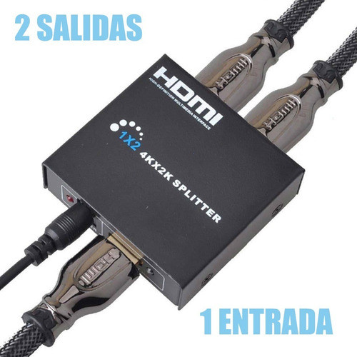 Splitter Hdmi 1x2 Activo 3d 2k 4k Duplica La Imagen Divisor 1