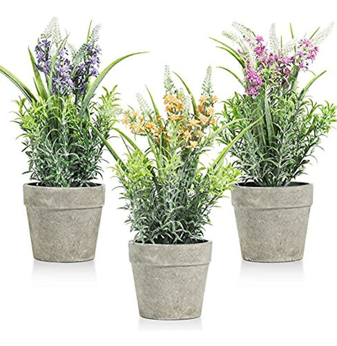 T4u Planta En Maceta De Lavanda Artificial De 12 Pulgadas (3 0