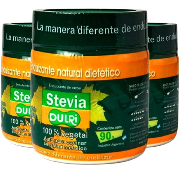 Combo X3 Edulcorante Stevia Dulri En Polvo 90g Sin Tacc 0