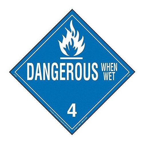 Labelmaster Zpvd Peligroso Cuando Esta Humedo Cartel De Mate 0