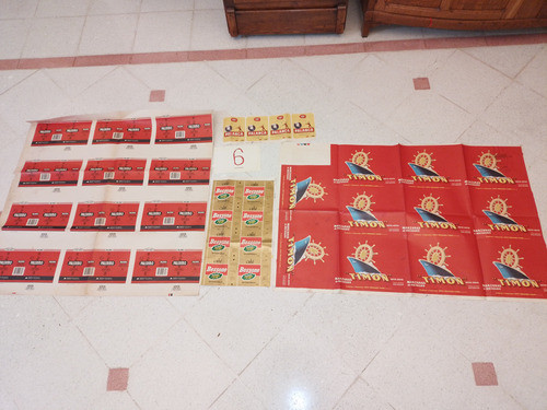 Lote 6 Antiguas Etiquetas Papel Botella Vino Aperitivo Yerba 0