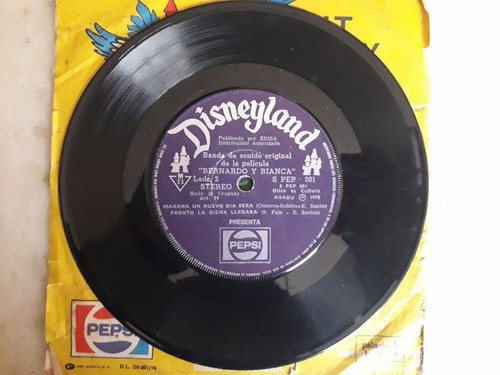 Vinilo Simple Walt Disney, Temas Del Film Bernardo Y Bianca 1