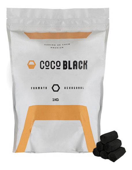 Carvão De Coco Hexagonal Power Coco Saco De 1kg 1