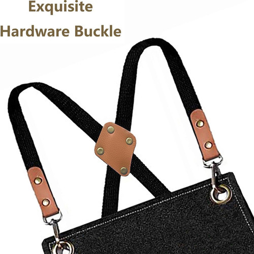 Delantal Chef Lona Algodón Correas Ajustables Con Bolsillos 1