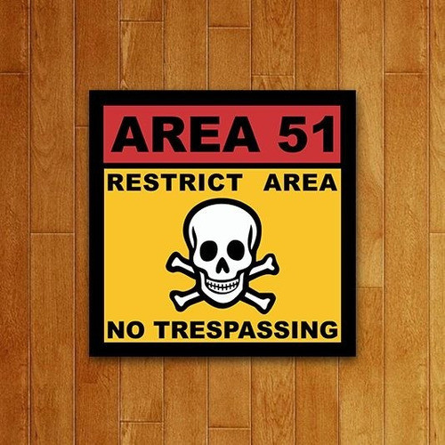 Placa Decorativa Nerd - Aliens Area 51 0