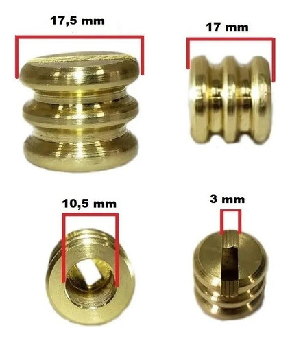 Cutelaria 10 Pçs , Botão Metal Latão Dourado, Cabo Rabo Tatu 1