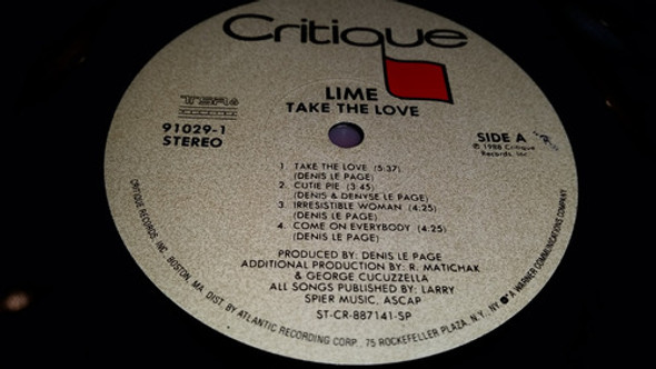 Lime Take The Love Tremendo Lp Vinilo Promo Usa 1988 1