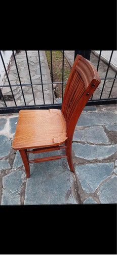 Silla De Madera Muy  Antigua Roble Años 20 1