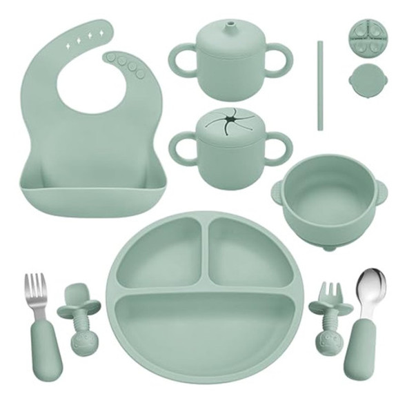 Juego De Alimentación De Silicona Para Bebés, 0