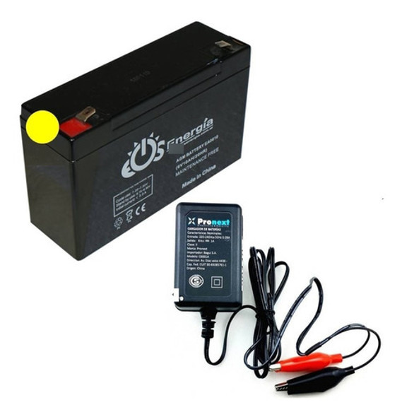 Bateria Gel 6v 10ah Para Juguetes + Cargador De Bateria 0