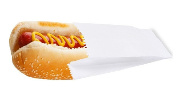 2000un Saco De Papel Branco Mono 15x13 Lanche Hot Dog Mtel 1