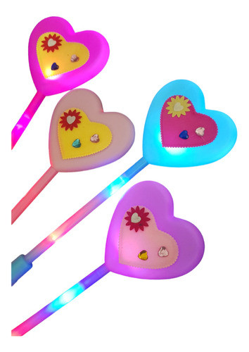 Vara Luminosa Corazón Importada Led-fiesta- X 6 - ( 36 Cm ) 0