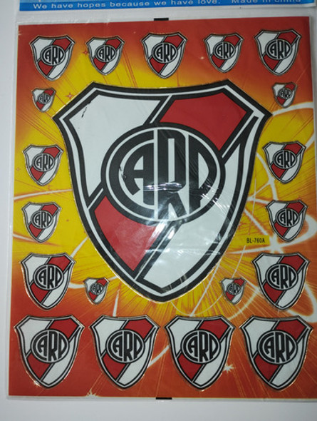 40 Calcos Stickers River. Papel Autoadhesivo Importado 0