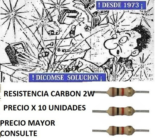 Resistencia Carbon 2w 5% 180 Ohm X 10 Unid 0