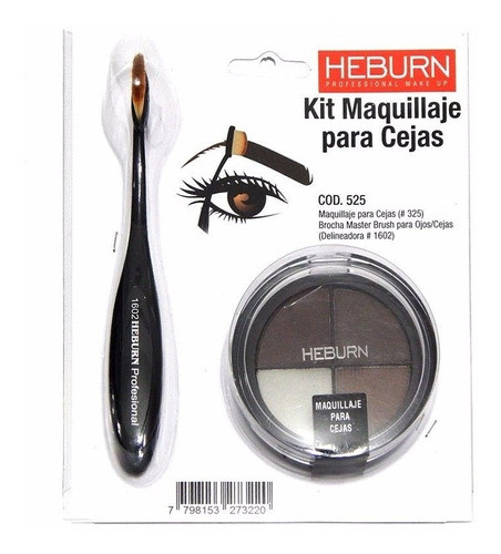 Heburn Profesional Kit 525 Cejas: Set Maquillaje + Brocha 1