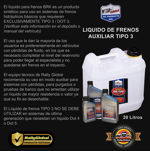 Líquido De Frenos Tipo 3 X 500cc Pack X 12u Servicio Pesado 1