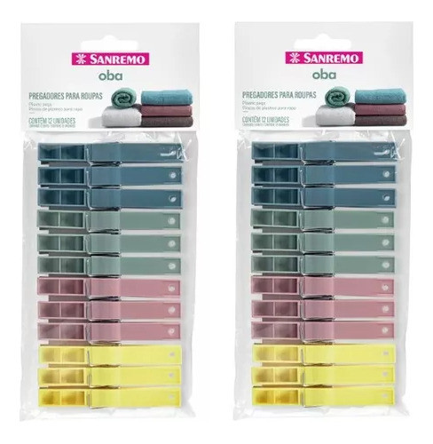 Prendedor Pregador De Roupa Plastico Resistente 24 Unidades 0