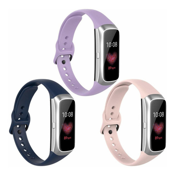 3 Mallas Para Galaxy Fit Sm-r370 Morado / Rosa / Azul Marino 0