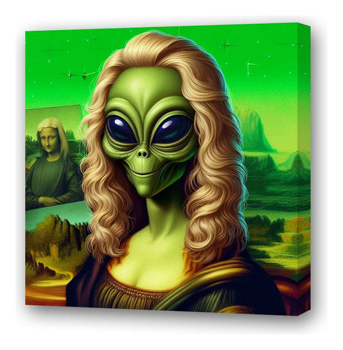 Cuadro 20x20cm Marciano Con Peluca Mona Lisa 0