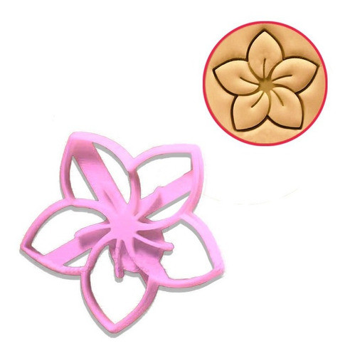 Flor 5 Pétalos Molde Cortante Masas Cookie Galleta Plumeria 0