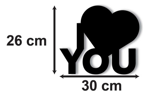 Decoração De Parede Lettering I Love You Em Mdf 6mm Vazado 1