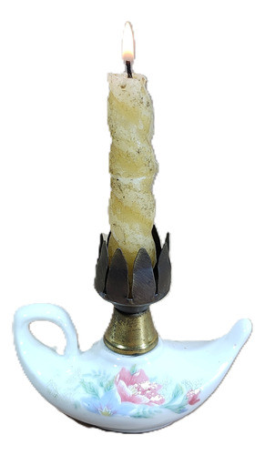 Porta Velas Mini Lampião Louça Antig Original Raro 13x12x7cm 0