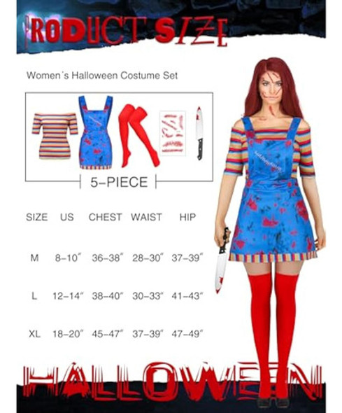 Xtinmee Disfraz De Payaso De Halloween Para Mujer, 1