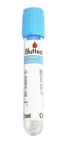 Tubos Citrato De Sodio 3,2% 5ml Vacio Bluttest X 100 Prp 0 Tubos Citrato De Sodio 3,2% 5ml Vacio Bluttest X 100 Prp 0