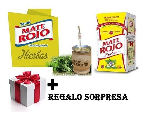 Yerba Mate Rojo C/ Hierbas X20 U. De 500gr + Regalo Sorpresa 0