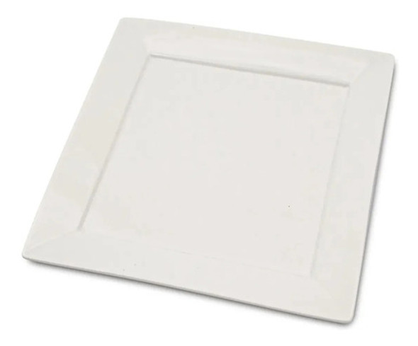 Plato Cuadrado 30,5 Cm Porcelana Premium Blanca G 1
