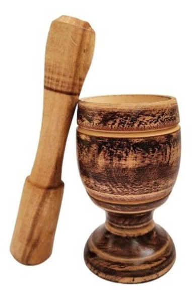 Pilão De Madeira Pequeno 170ml Com Socador 0