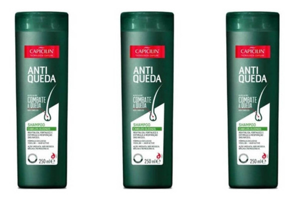 Capicilin Antiqueda Oleosos Shampoo 250ml (kit C/03) 0