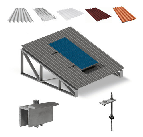 Kit Estrutura Suporte  01 Placa Painel Solar  Viga Metálica 0